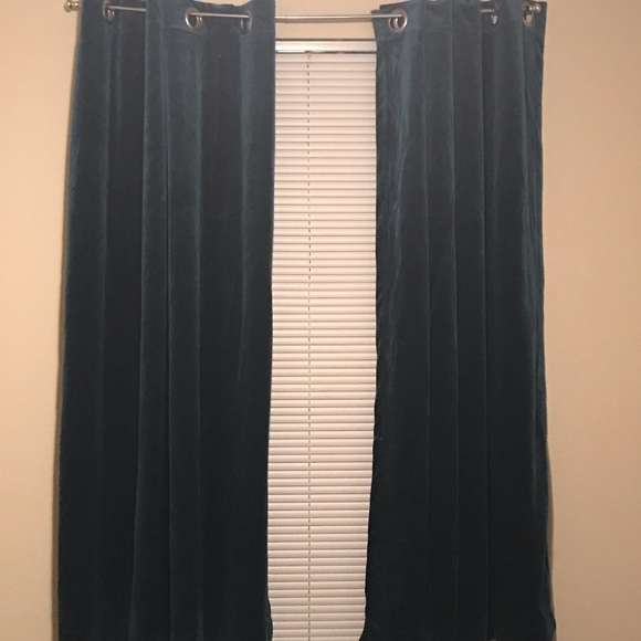 Target Accents Brand New Blue Velvet Curtains 2 Panels Poshmark